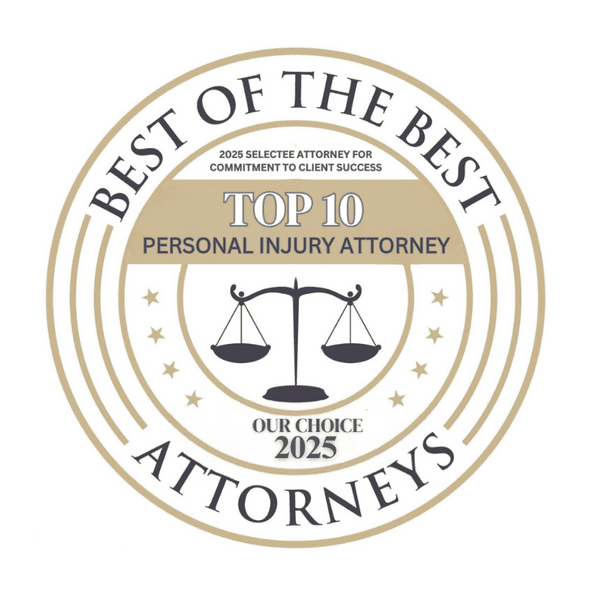 Best of the Best Attorneys Top 10 Personal Injury Attorney 2025 seal